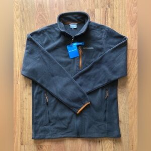 NWT Columbia Regular Fit Men’s Medium Full Zip Gray Orange Fleece Sweatshirt
